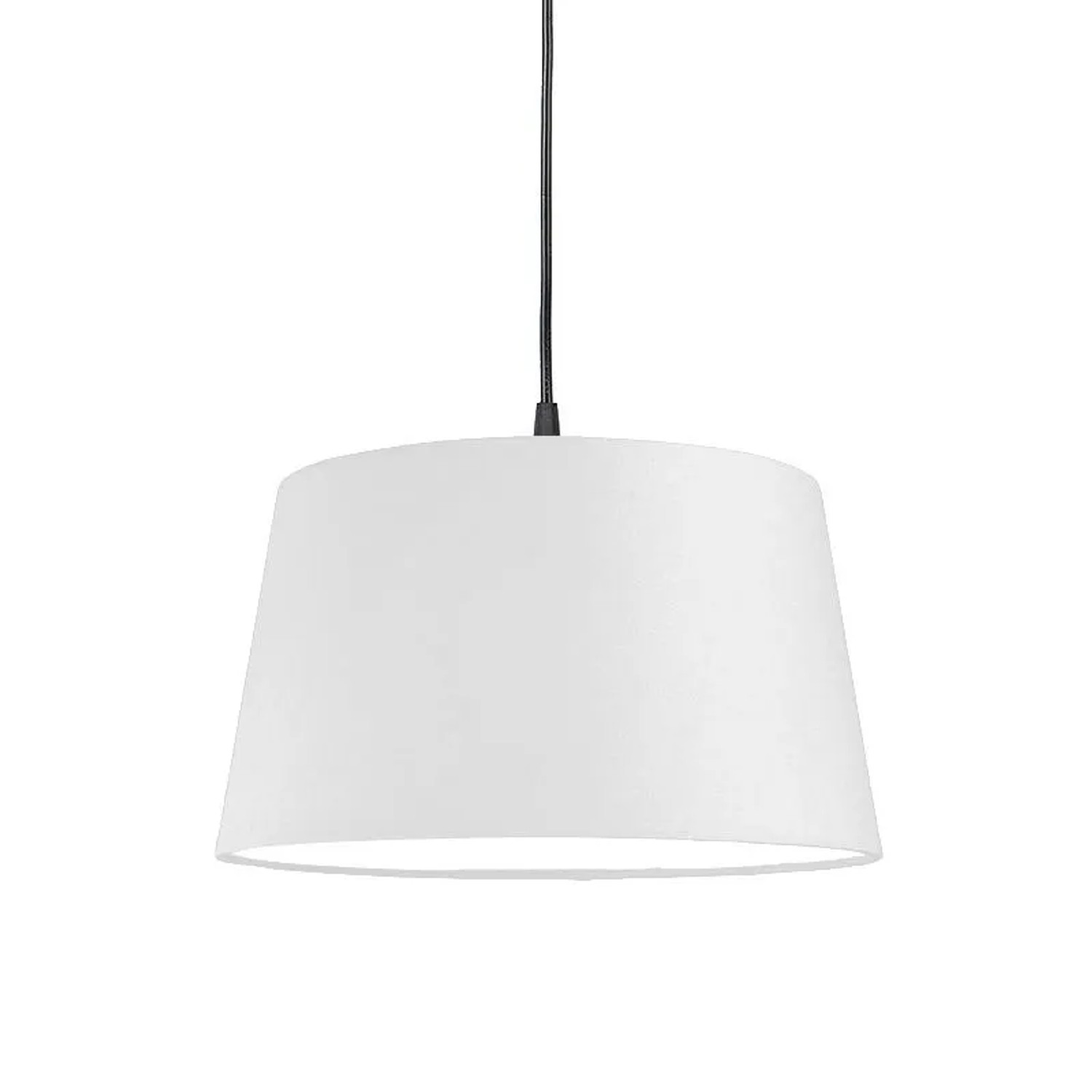 QAZQA Moderne Hängelampe Schwarz mit Weißem Schirm 45 cm Pendel