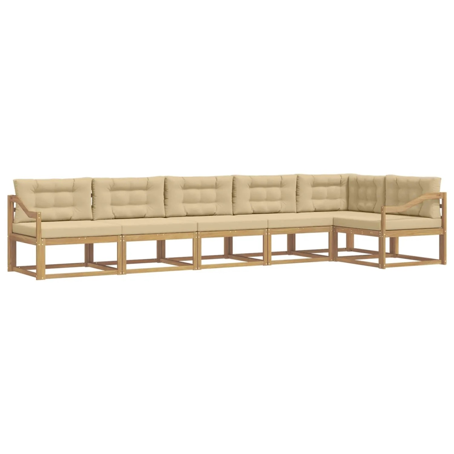 vidaXL Outdoor-Sofagarnitur mit Kissen 4-Tlg Weiß und Beige Polyester 3386532