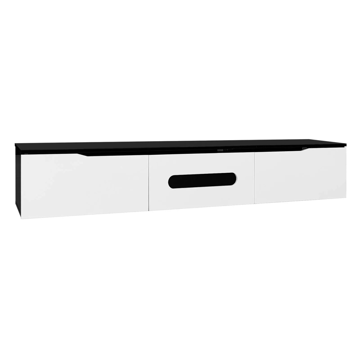 PXloue TV-Schrank Wandmontage mit 16-Farbiger LED Hochglanz  Modern
