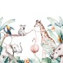 Rasch Fototapete Bambino XIX mit Tieren (Elefant, Giraffe, Koala, Tukan, Flamingo, Nashorn) und Pflanzen.