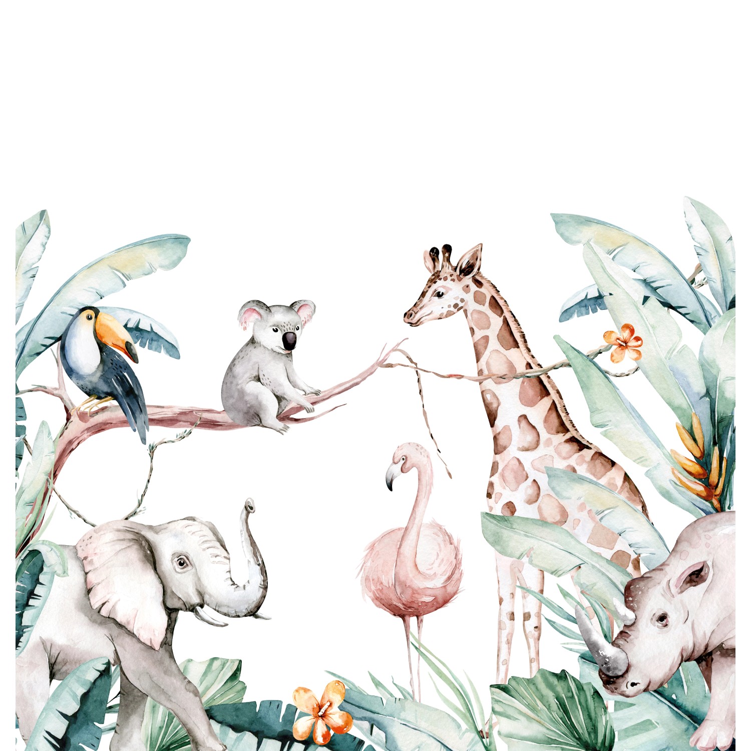 Rasch Digitaltape Bambino XIX 253313 Tiere Hellgrün 3 m x 2,5 m