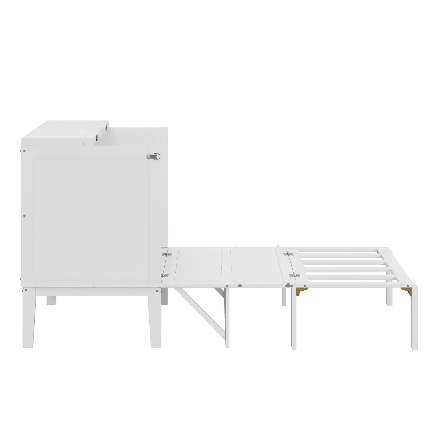 okwish Schrankbett 90x200cm mit Lattenrost Wandbett Schlafzimmer Weiß ohne Matratze_8