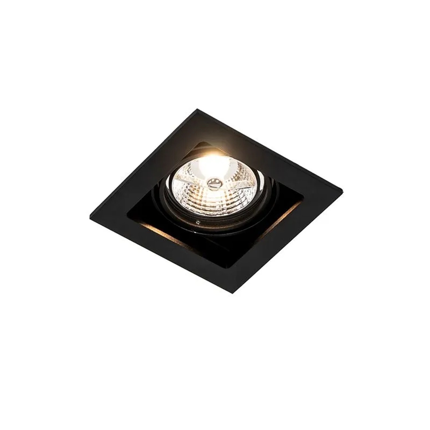 Quadratischer, schwarzer Einbaustrahler Artemis 70, 6er Set für Lampen und Leuchten.