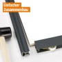 Detailaufnahme Schiebetür-Baupaket Ahorn Naturewood mit schwarzem Profil und Gummihammer.