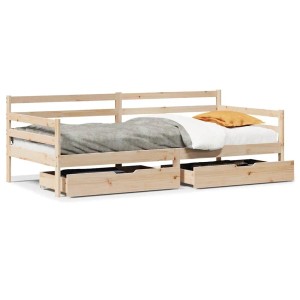 vidaXL Tagesbett mit Schubladen Weiß 80x200 cm Kiefernholz 3302064