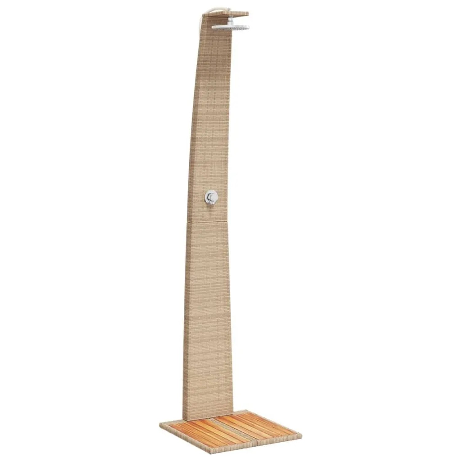 vidaXL Gartendusche Beige 55x60x224 cm Poly Rattan und Akazienholz 368211