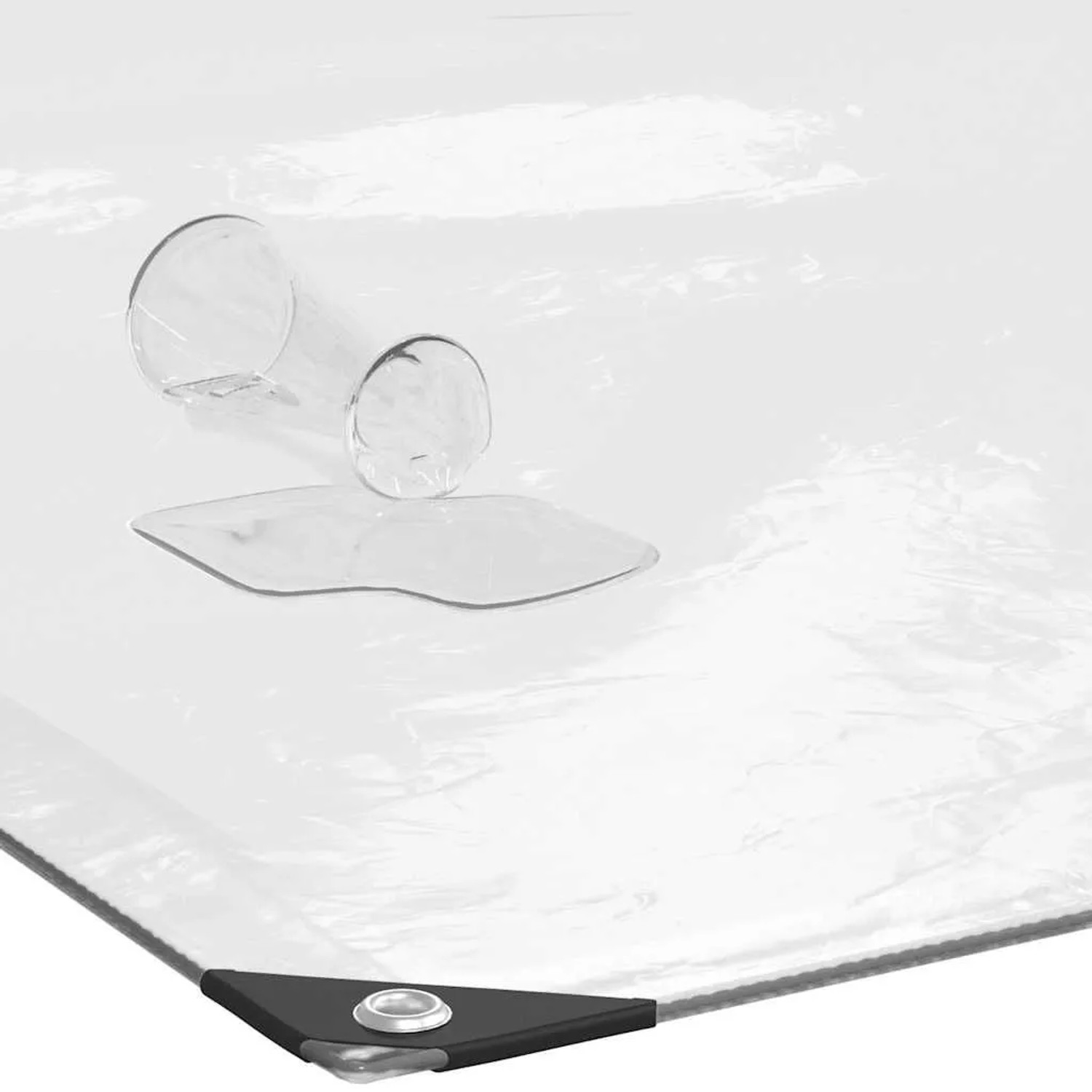Transparente Plane 3x3 m mit Ösen, Polyethylen, wasserabweisend.