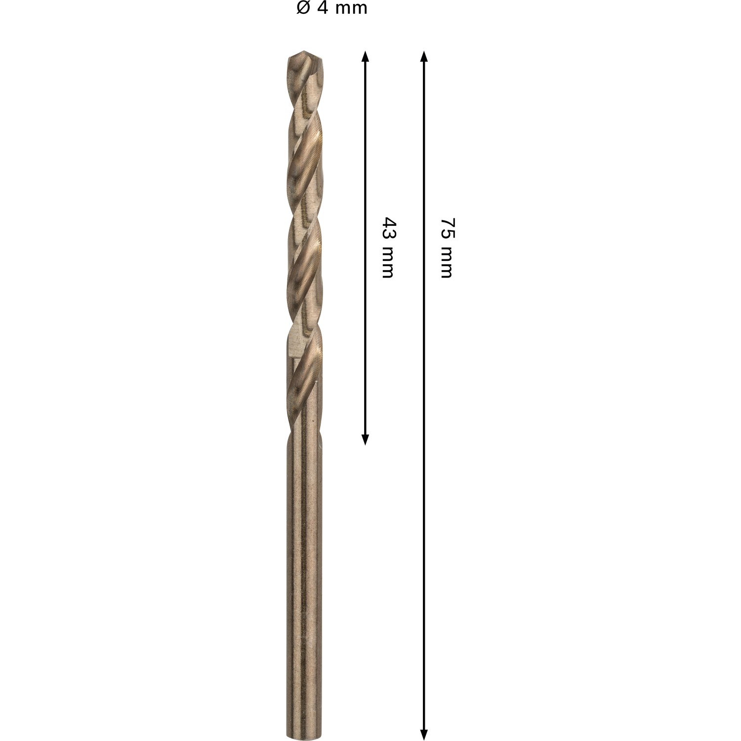 Bosch Spiralbohrer Pro Stainless Steel, 4 mm, Bronze. Metallbohrer für Edelstahl.