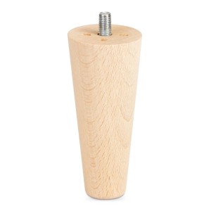 SOTECH 4 Stück Möbelfüße Buche Massiv Ø45 25 mm Höhe 100 mm