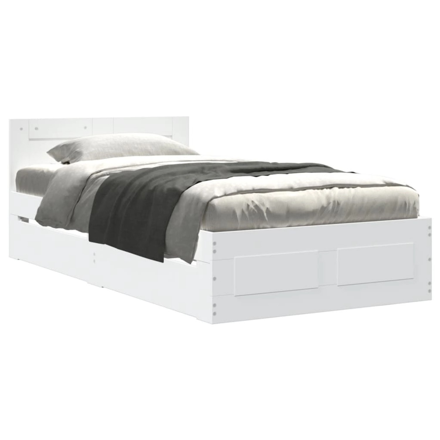 vidaXL Bettgestell mit Kopfteil ohne Matratze Weiß 90x200 cm 3295583 günstig online kaufen