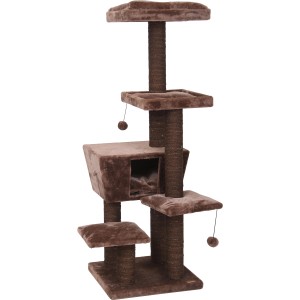 Brauner Ebi Kratzbaum Trend North Dakota mit Höhle, Liegeflächen und Sisalstämmen.