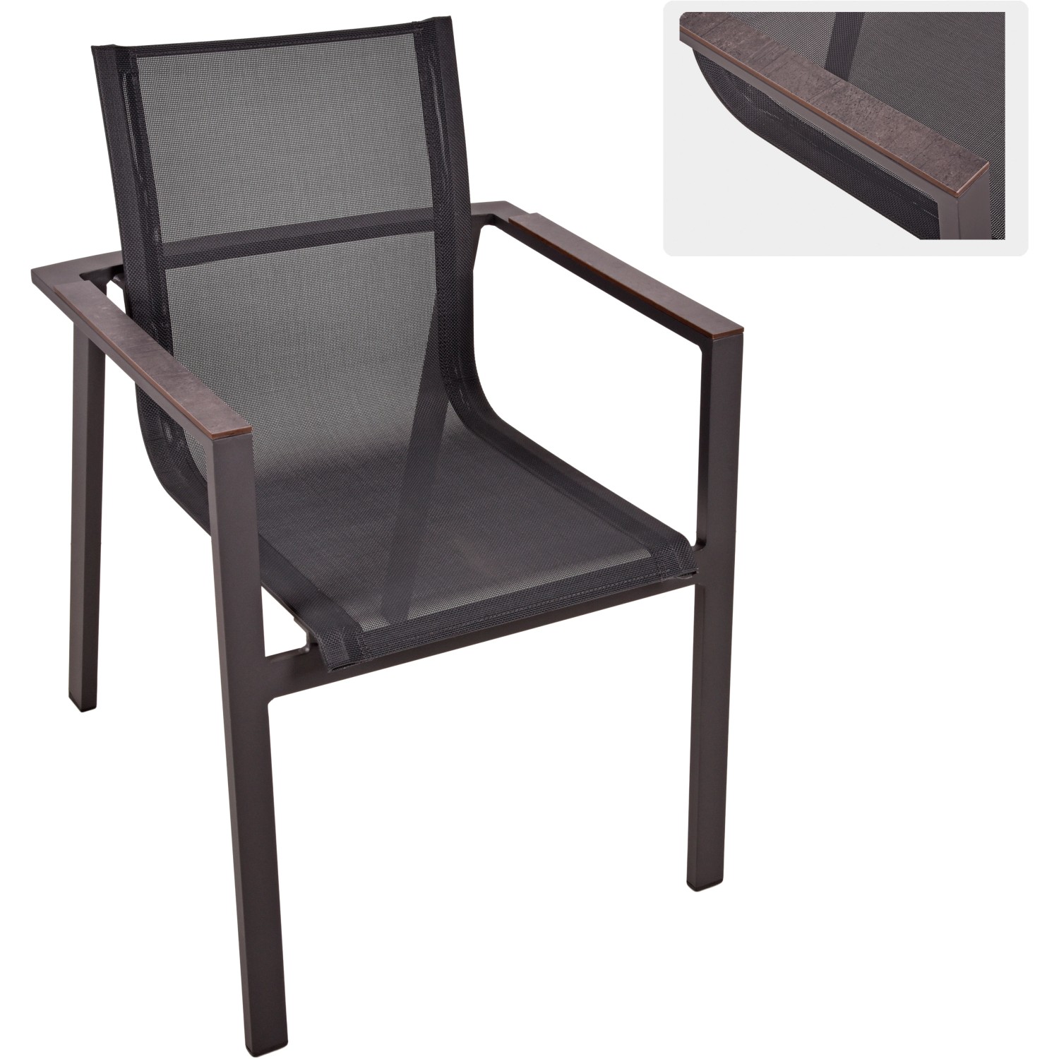 Garten Pleasure Stapelstuhl Sophia, anthrazitfarben, aus dem 9-teiligen Gartenmöbel-Set.