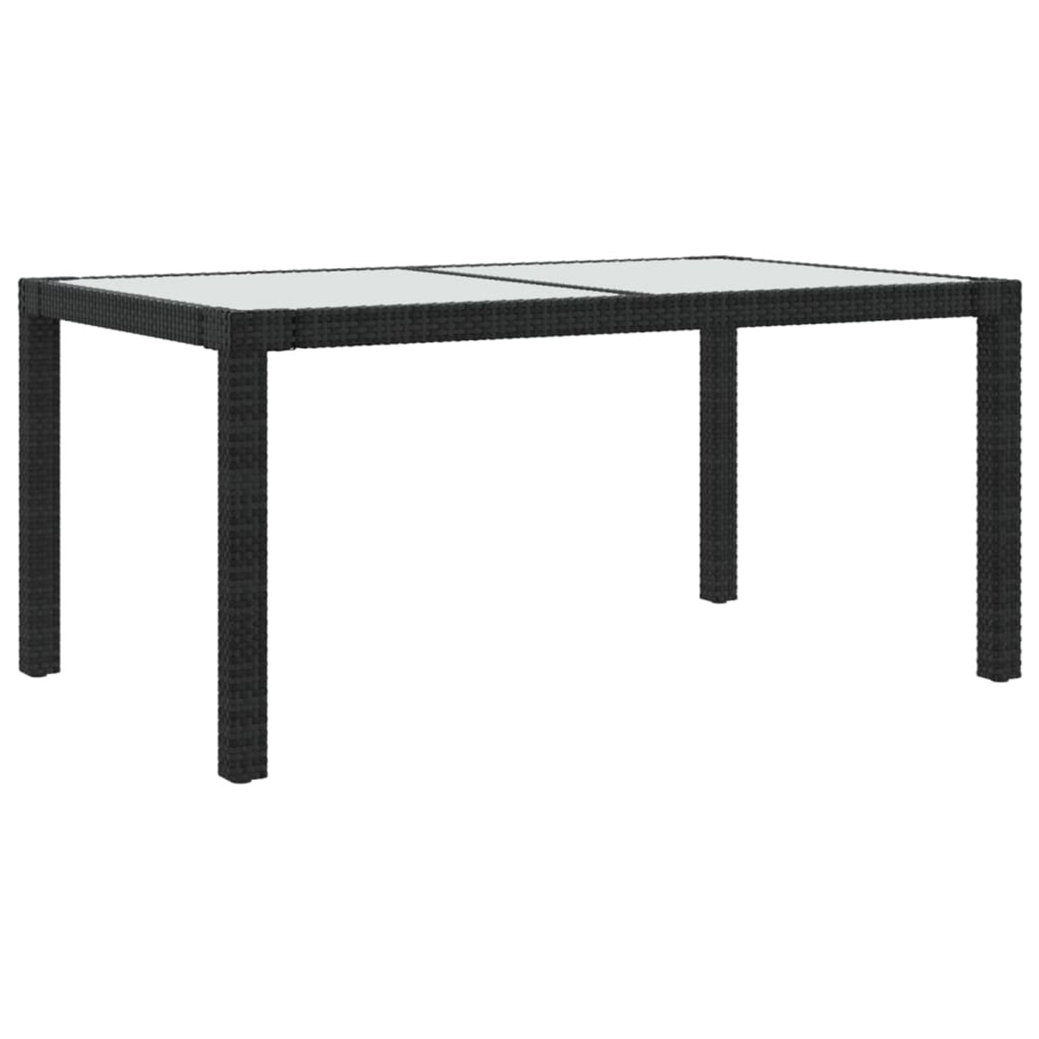 vidaXL Gartentisch 150x90x75 cm Gehärtetes Glas Poly Rattan Schwarz 316705 günstig online kaufen