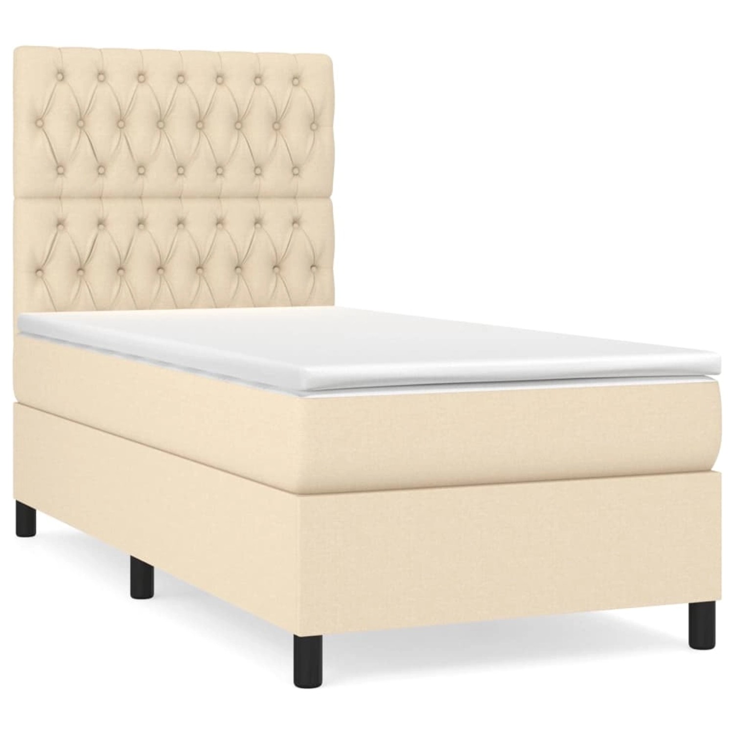 vidaXL Boxspringbett mit Matratze Creme 90x200 cm Stoff1347560 günstig online kaufen