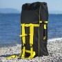 Bestway SUP Fast Touring Board-Set im Transportrucksack, schwarz mit gelben Gurten.