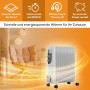 TroniTechnik Ölradiator TT-OR 111, 2500W, 11 Rippen, weiße Elektroheizung mit Rollen.