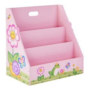 Rosa Kinder Bücherregal mit Gartenmotiven von Teamson Kids.