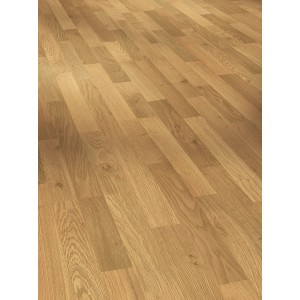 Wasserfestes Laminat Parador Basic 400 in Eiche Natur Optik, geeignet für Fußbodenheizung.