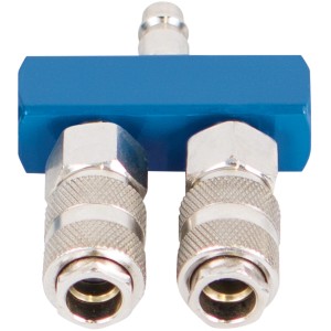 Scheppach Druckluftschnellkupplungen Set, 2-Wege Luftverteiler für Kompressoren.
