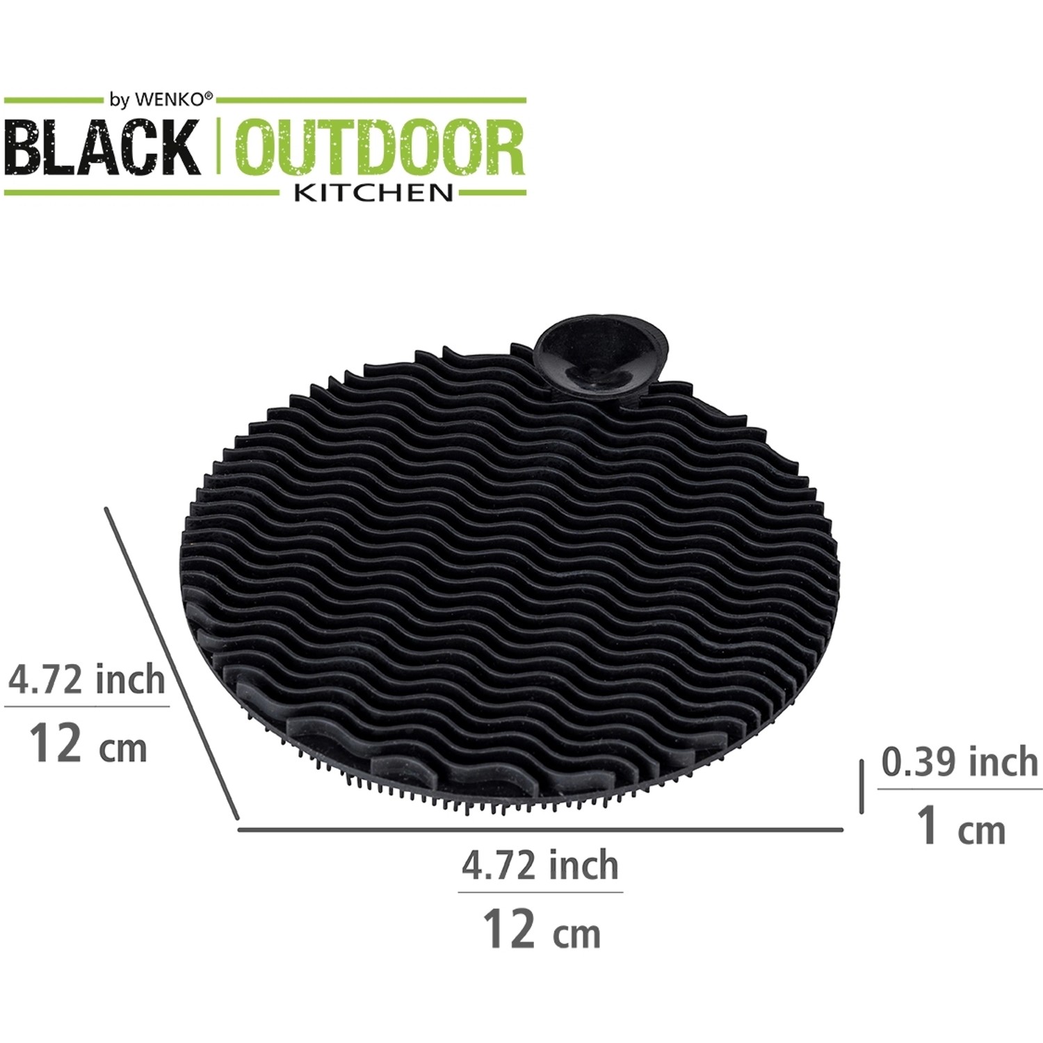 Wenko Silikon Spülschwamm Soft Black Outdoor Kitchen, 2er-Set, Grillutensil