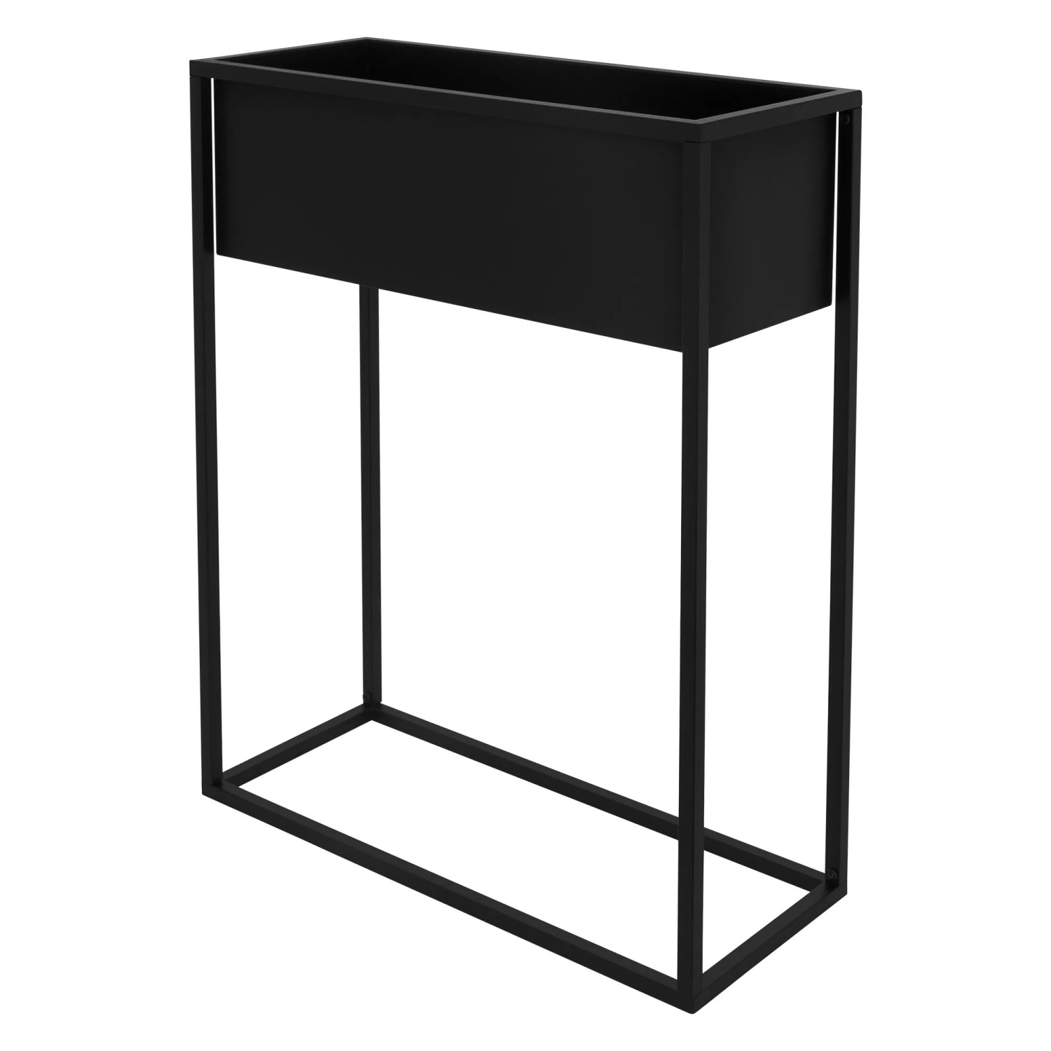 ML-Design Blumenständer im Schwarz aus Metall 60x25x78 cm Stehend Rechteckiger