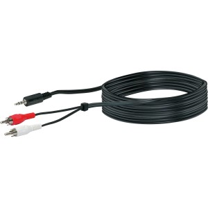 Schwaiger Audio Adapterkabel, 5 m, mit 3,5 mm Klinke auf Cinch für Audio-Zubehör.