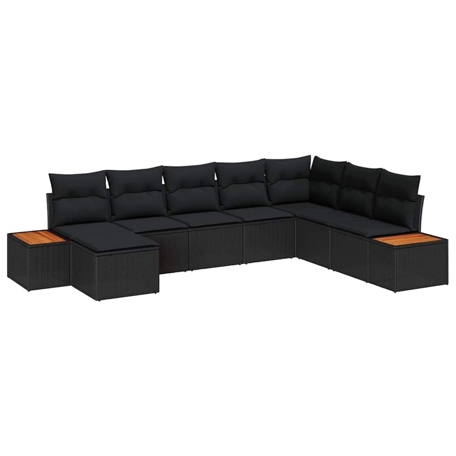 vidaXL Garten-Sofa-Set mit Kissen 8-Tlg Schwarz Poly Rattan 3348144 günstig online kaufen