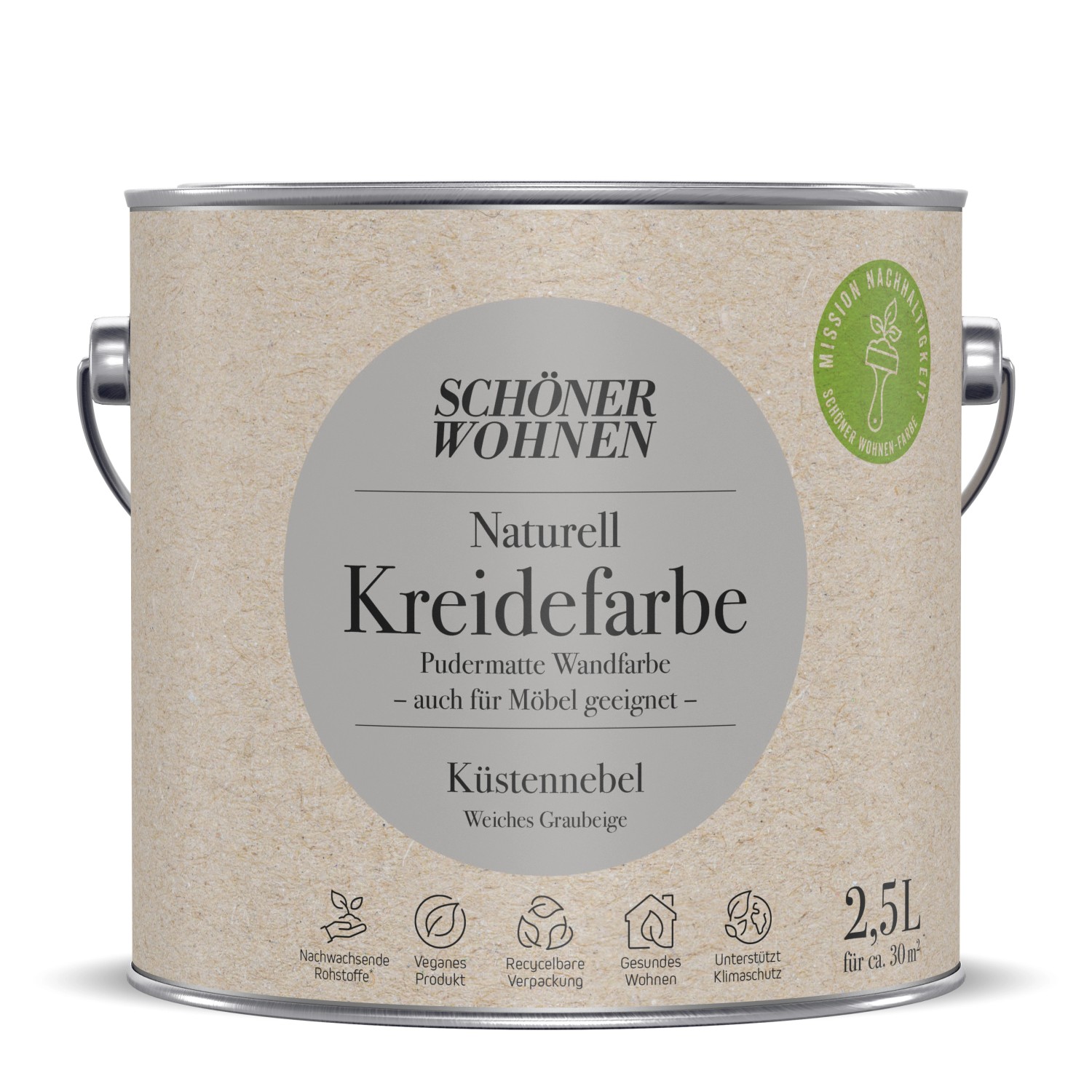 Schöner Wohnen Naturell Kreidefarbe Küstennebel 2,5 l