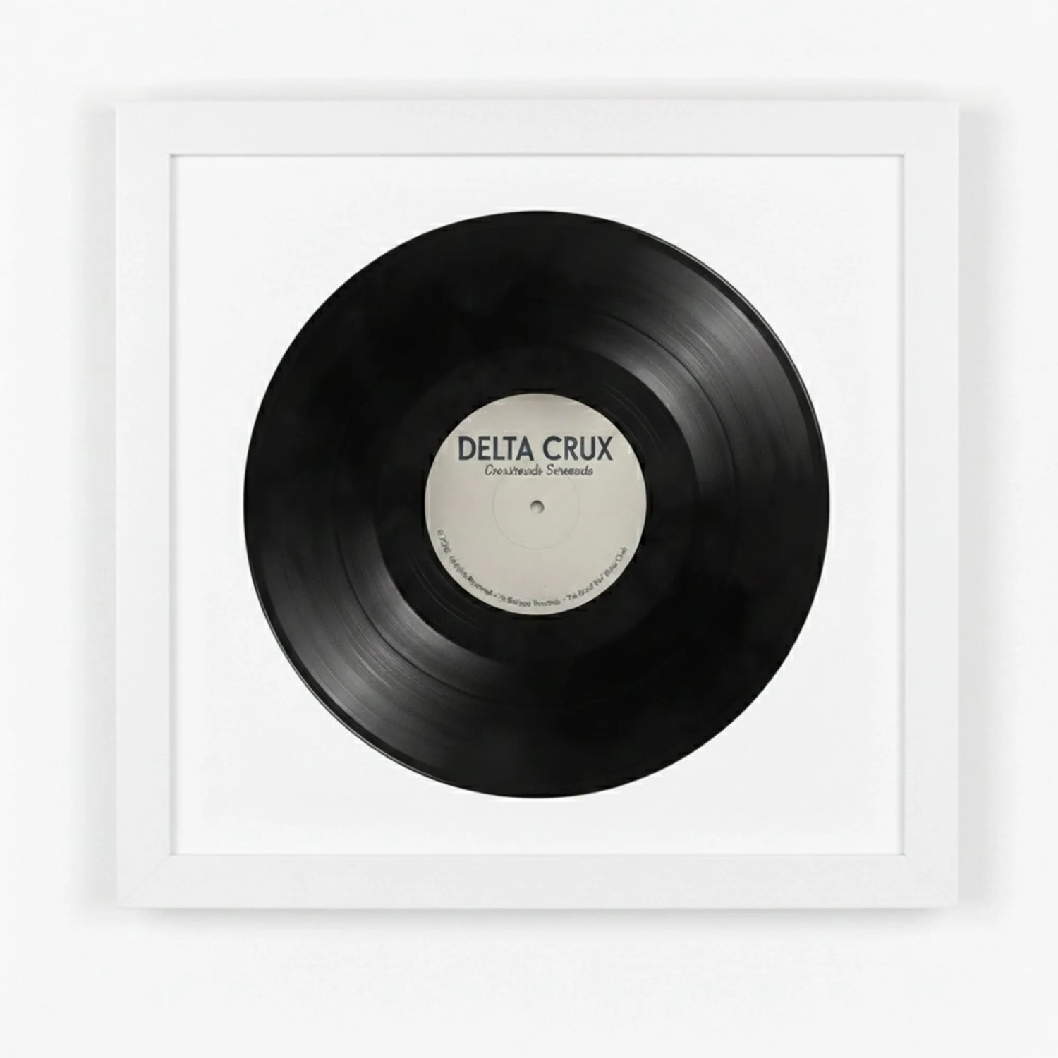 K-Möbel Schallplatten Rahmen Weiß 40x40cm mit Weißem Passepartout für die Vinyl