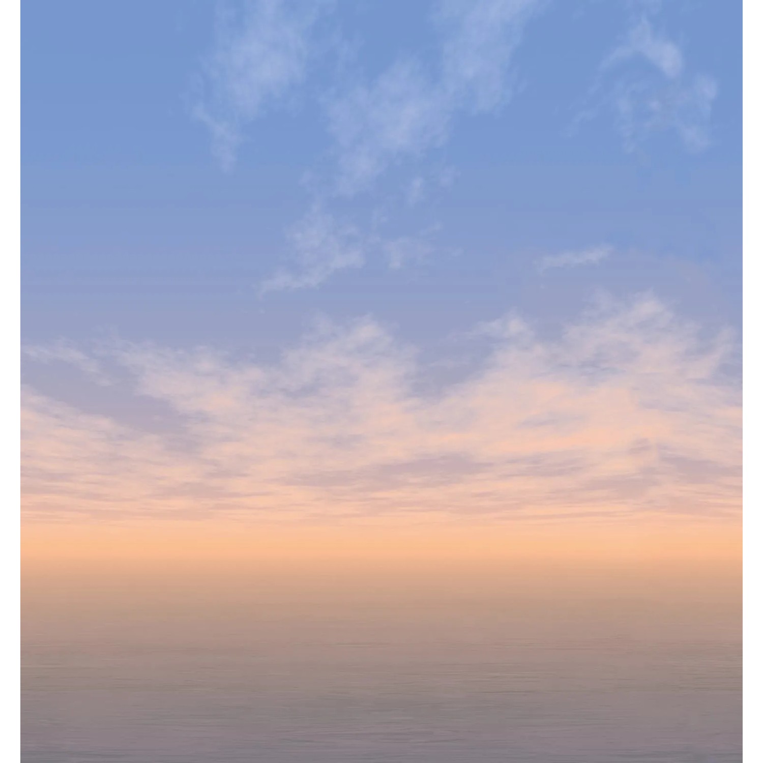 Fototapete Wolken in Blau, Weiß und Grau. Matte Oberfläche, romantisches Design für Wohnräume.