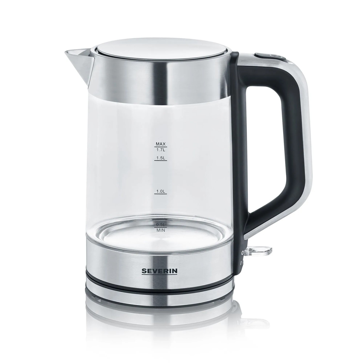 Severin Glas-Wasserkocher WK 3420 Edelstahl-Schwarz 1,7,