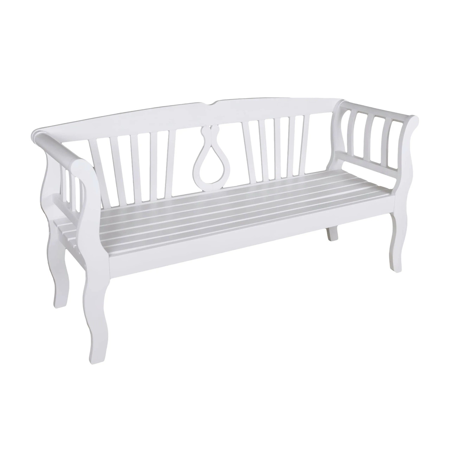 DELUKE Gartenbank KAUNAS 175cm Breit Eukalyptus Weißgrau Terrassenbank Wetterfest Sitzbank Outdoor Bank