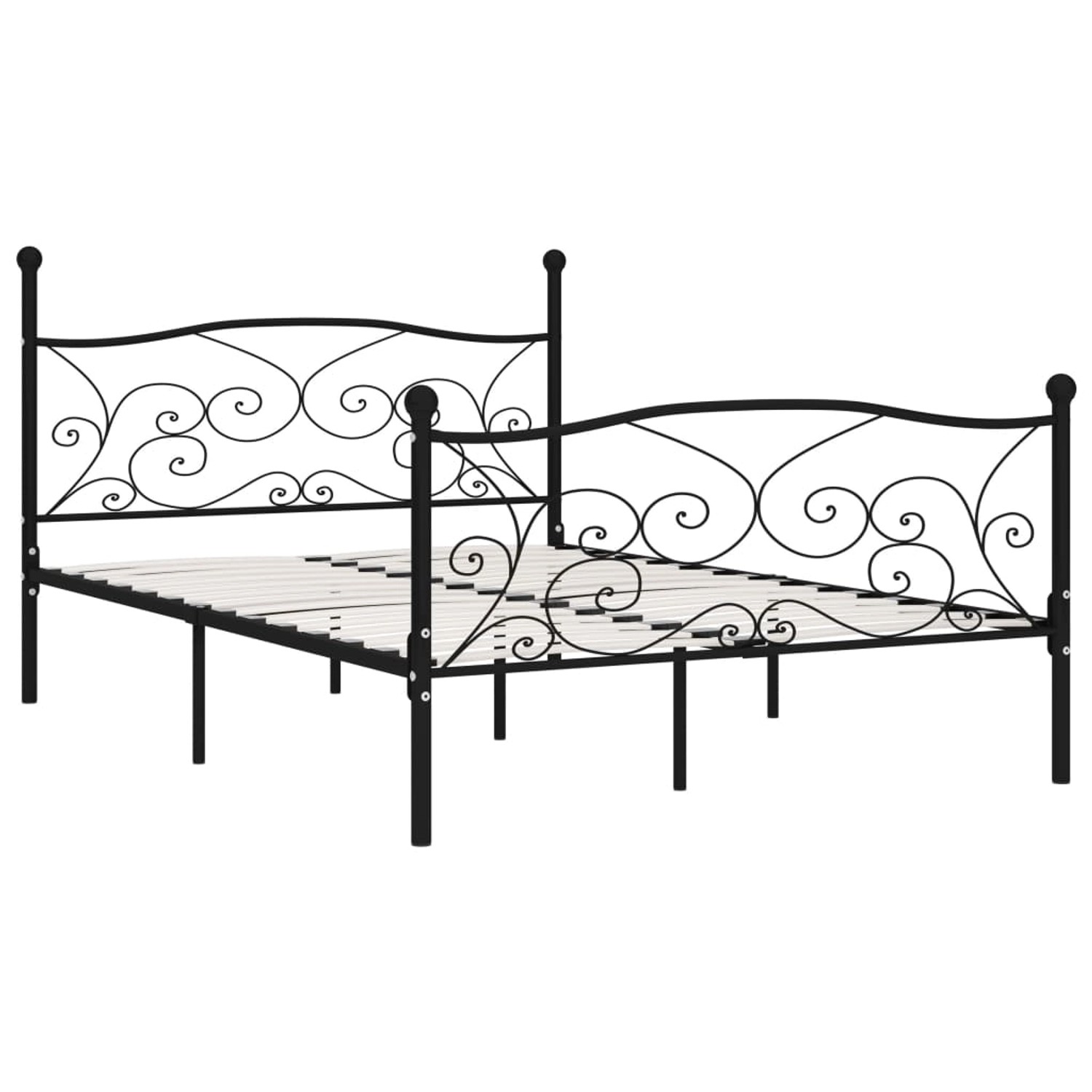 Bettgestell Mit Lattenrost Schwarz Metall 200 × 200 Cm günstig online kaufen