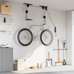 vidaXL Fahrradlift zur Deckenmontage, 2er-Set, hebt Fahrräder bis 20 kg platzsparend an.