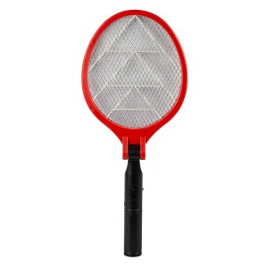 Elektrische Fliegenklatsche Akku, rot/schwarz, zur Insektenbekämpfung ohne Gift.