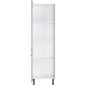 Optifit Hochschrank Mats825, basaltgrau, 60x212 cm, mit offenen Regalböden. Vorratsschrank für Küche.