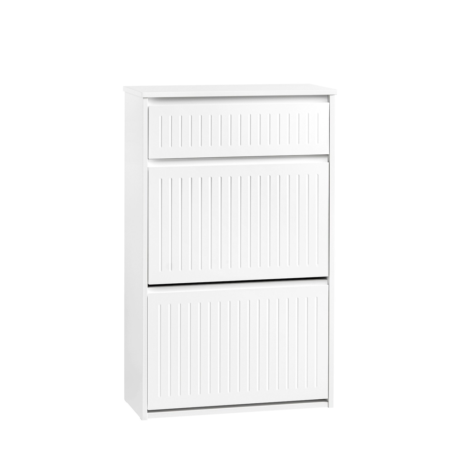 SoBuy Schuhschrank mit 2 Klappen und 1 Schublade Schuhkommode 61x100x26cm W günstig online kaufen