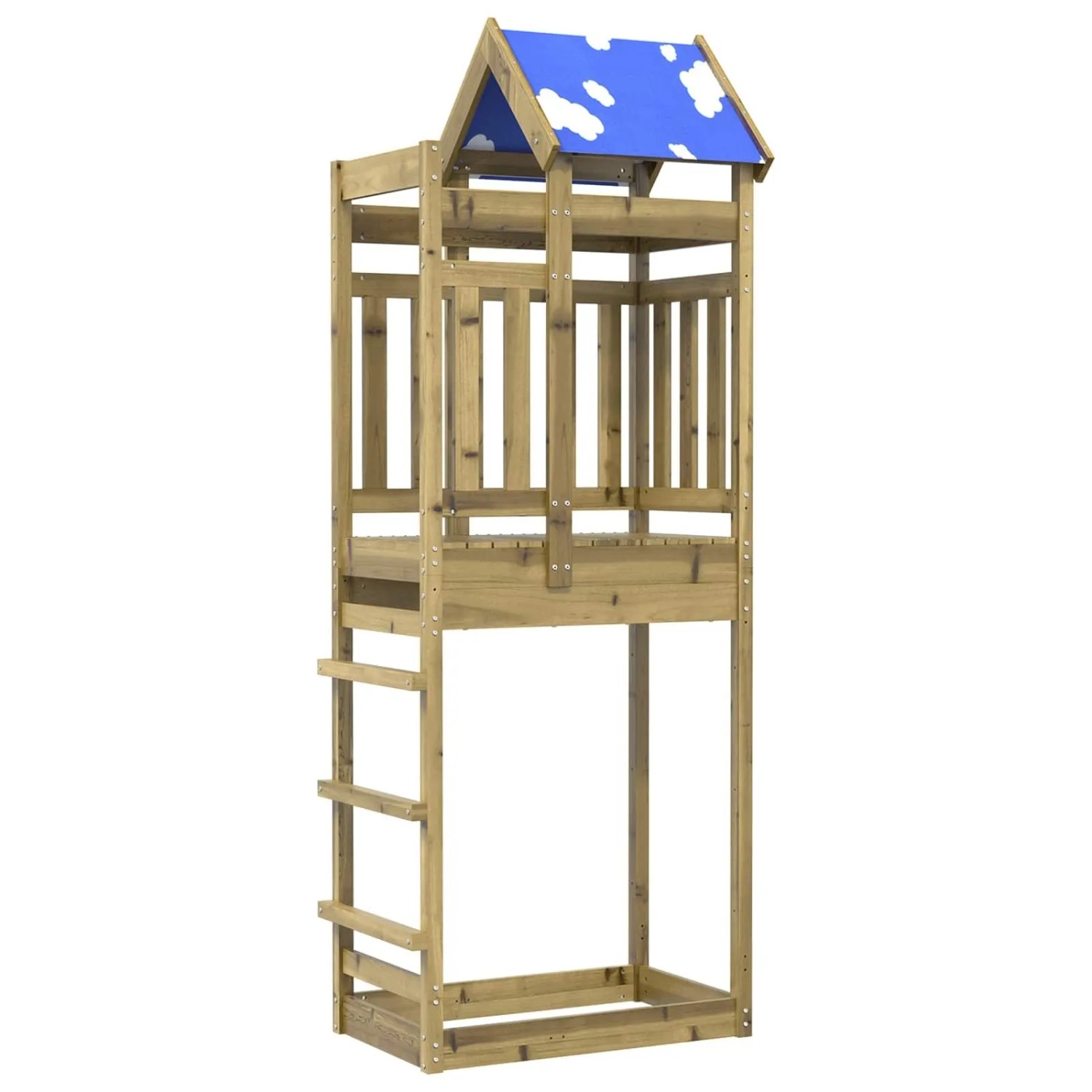 vidaXL Spielturm Braun 85 x 52,5 x 239 cm Massives Imprägniertes Holz 3417195