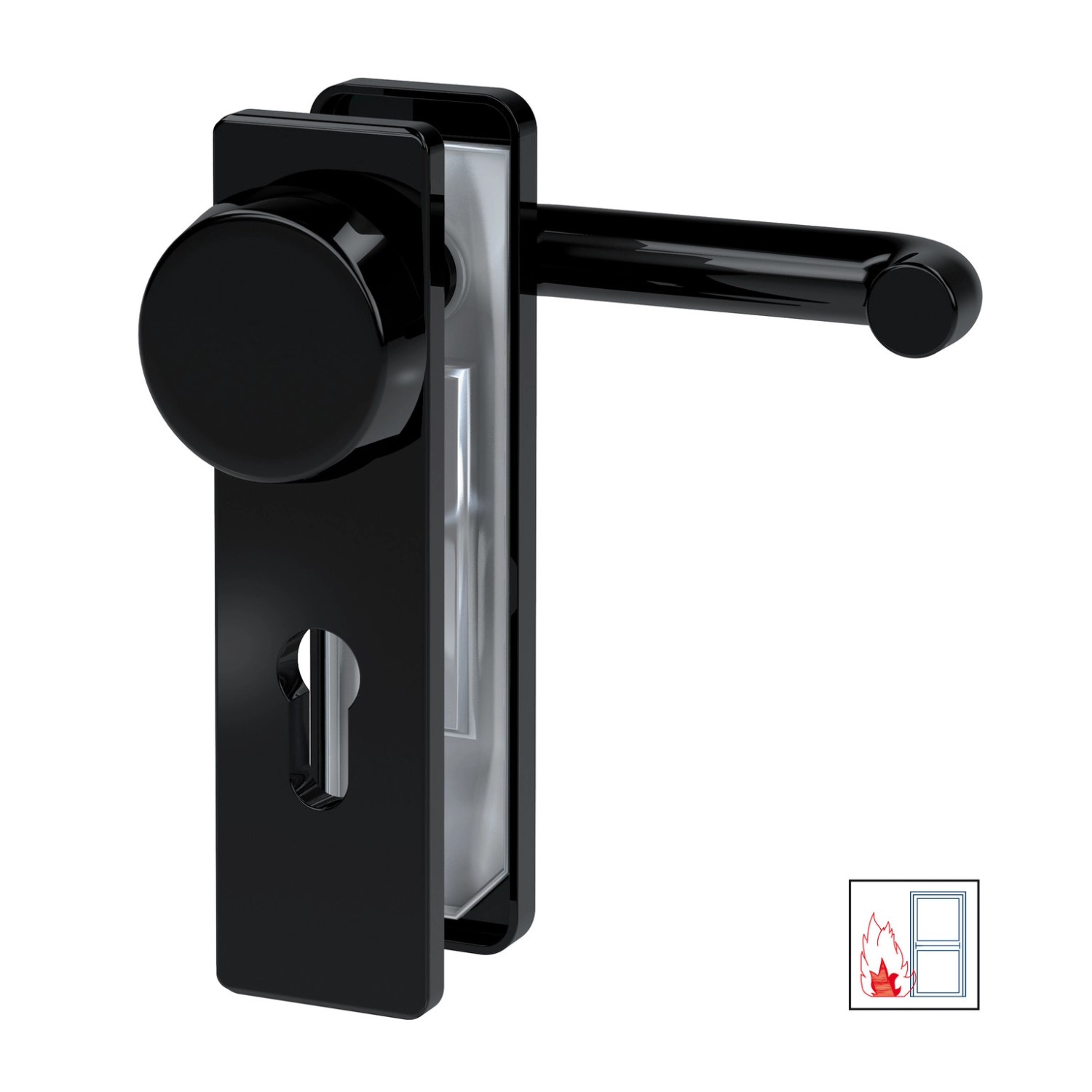 Thumbnail - Basi - FS-Wechsel-Beschlag - ZT-FS 2150 - Kurzschild Eckig - Kunststoff Schwarz - 7522-0100