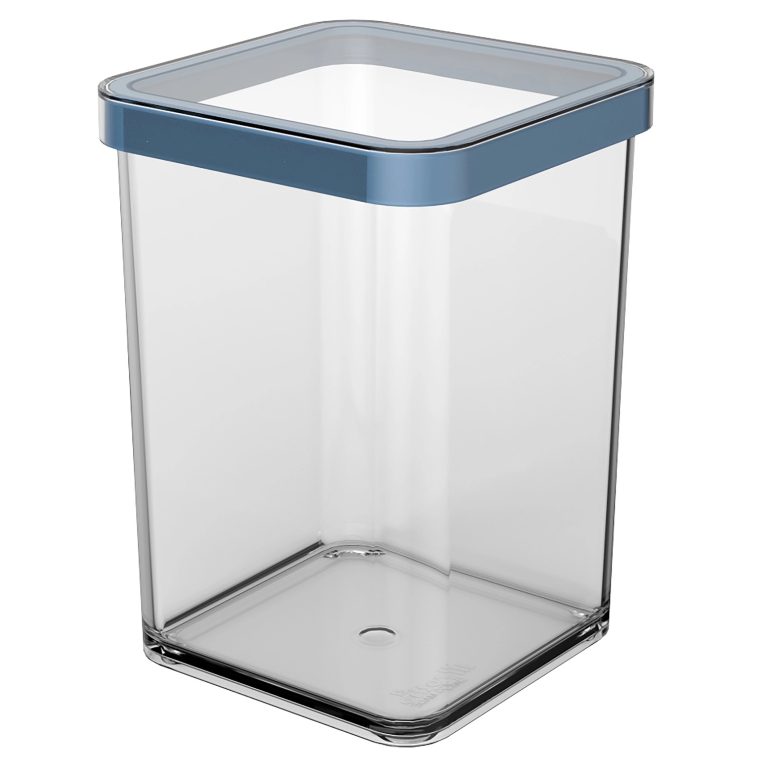 Rotho Dose Loft Premium Quadratisch 1, Transparent Horizontblau