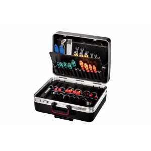 Offener PARAT Werkzeugkoffer SILVER KingSize Roll mit Werkzeugen und Trolley-System.