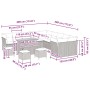vidaXL Garten-Sofa-Set, 14-teilig, beige Poly Rattan, mit Maßen. Ideal für Terrasse und Garten.