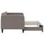 Ausgezogenes, taupefarbenes vidaXL Tagesbett/Schlafsofa (80x200 cm) mit Lattenrost.