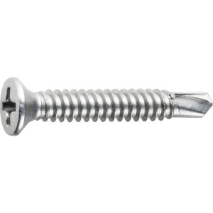 Sfs SP3 31 Fensterbohrschraube aus Stahl, silber, 3,9x38 mm, PH 2 Kreuzschlitz, für Kunststoffprofile.
