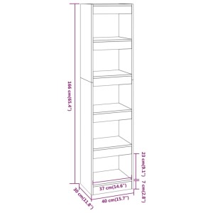 Betongraues Bücherregal/Raumteiler (40x30x166 cm) für Wohnraum oder Flur.