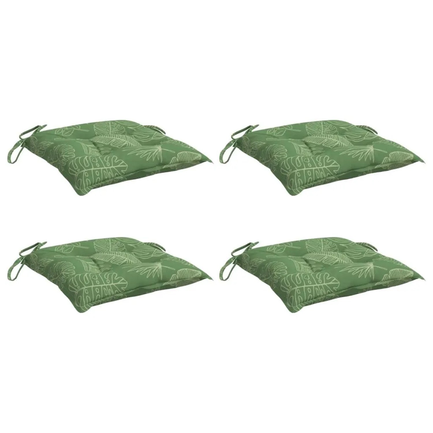 vidaXL Stuhlkissen 4 Stk Blattmuster 40x40x7 cm Stoff 361499