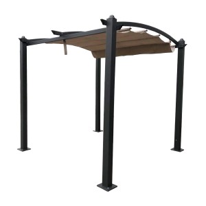 Jet-Line Gartenpavillon Giseh, 3x3 m, Anthrazit mit beigem Schiebedach.