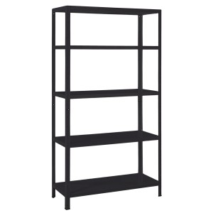 Schwarzes Schulte Steckregal mit 5 Böden, 190x100x40 cm, ideal für Lagerung und Ordnung.