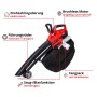 Einhell Akku-Laubsauger GE-CL 36 Li E Solo, rot/schwarz, mit Fangsack und Rädern.