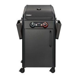 Enders Elektrogrill eFlow Pro 2 Turbo Shadow, mattschwarz, mit zwei klappbaren Seitentischen.